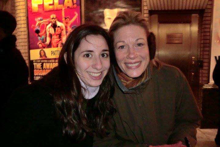 Mary Gaulke and Marin Mazzie outside the Booth Theatre in November 2010