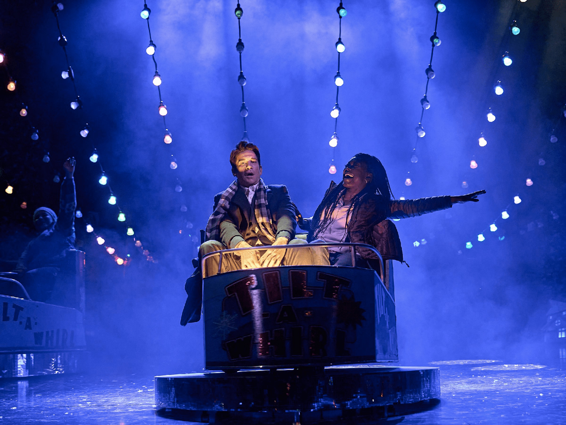 Andy Karl and Tanisha Spring ride in a Tilt-a-Whirl during "If I Had My Time Again," Groundhog Day